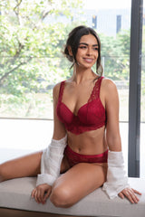Flourish Padded Bra Set 82301 - Maroon