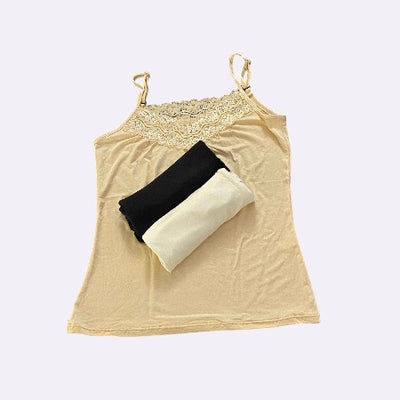 Cotton Lace Neck Camisole - Free Size - Flourish Nightwear & Undergarments