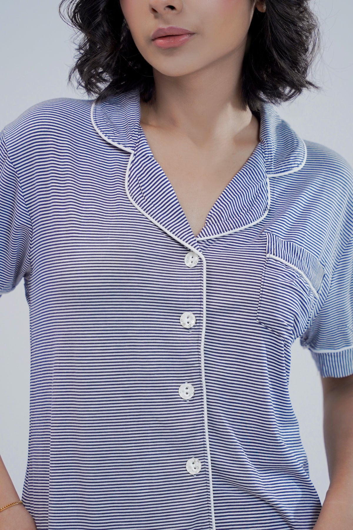 Cotton 2 Pcs PJ Set - Blue