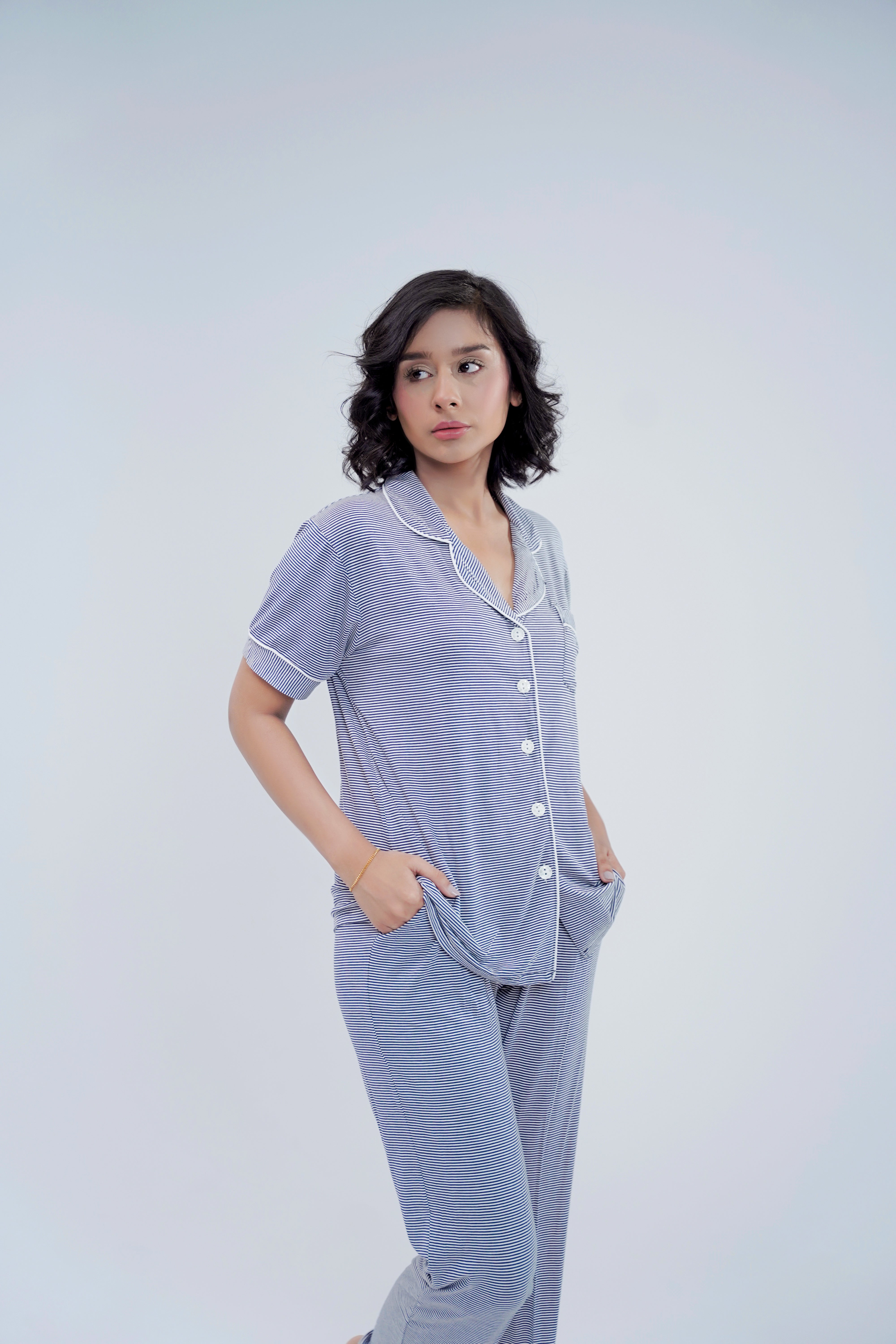 Cotton 2 Pcs PJ Set - Blue