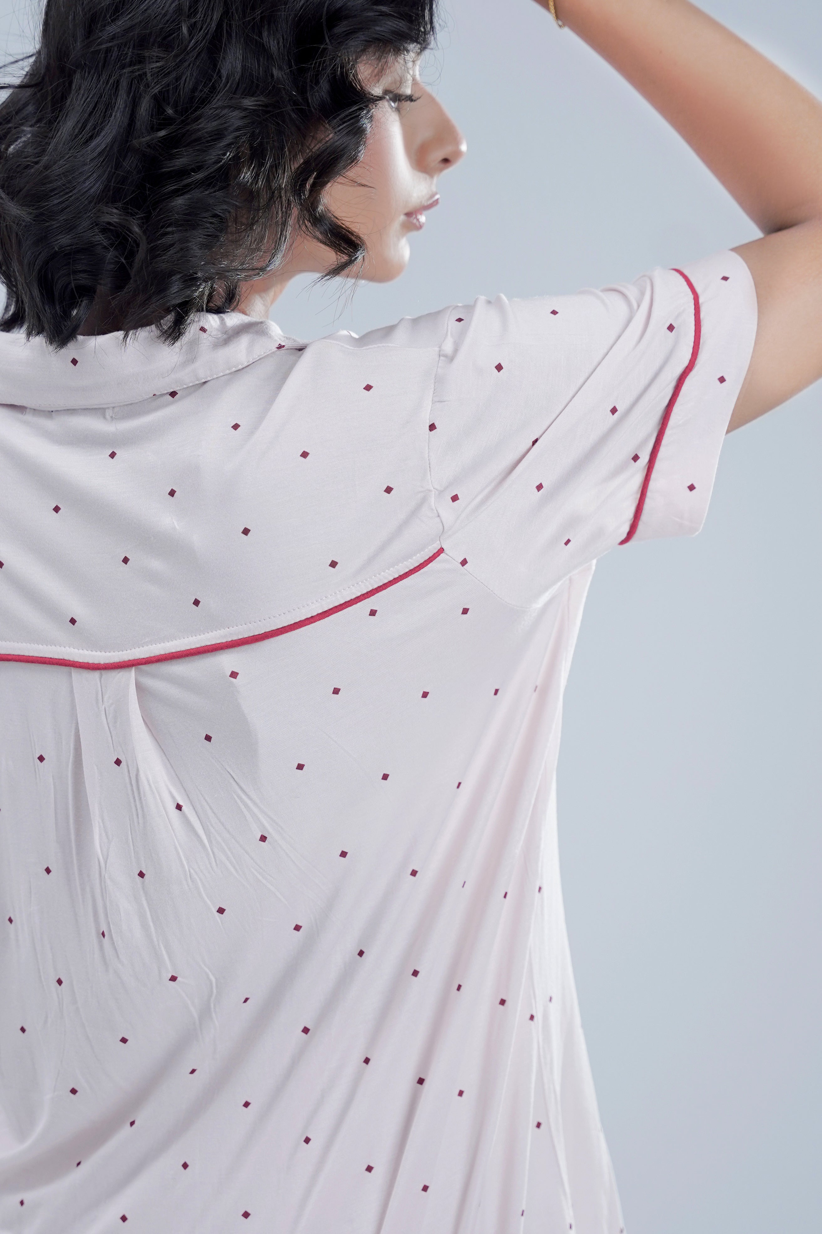 Cotton 2 Pcs PJ Set - Light Pink