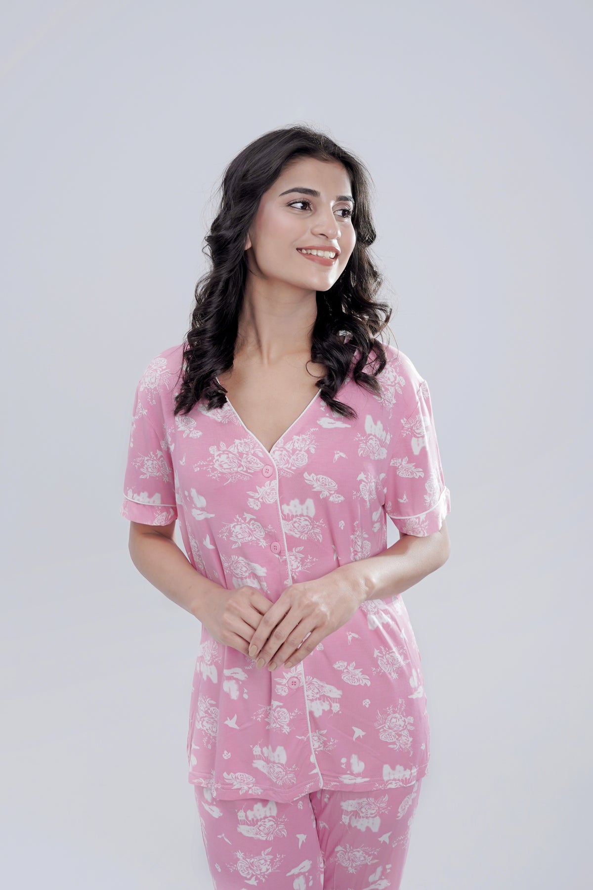 Cotton 2 Pcs PJ Set - Pink
