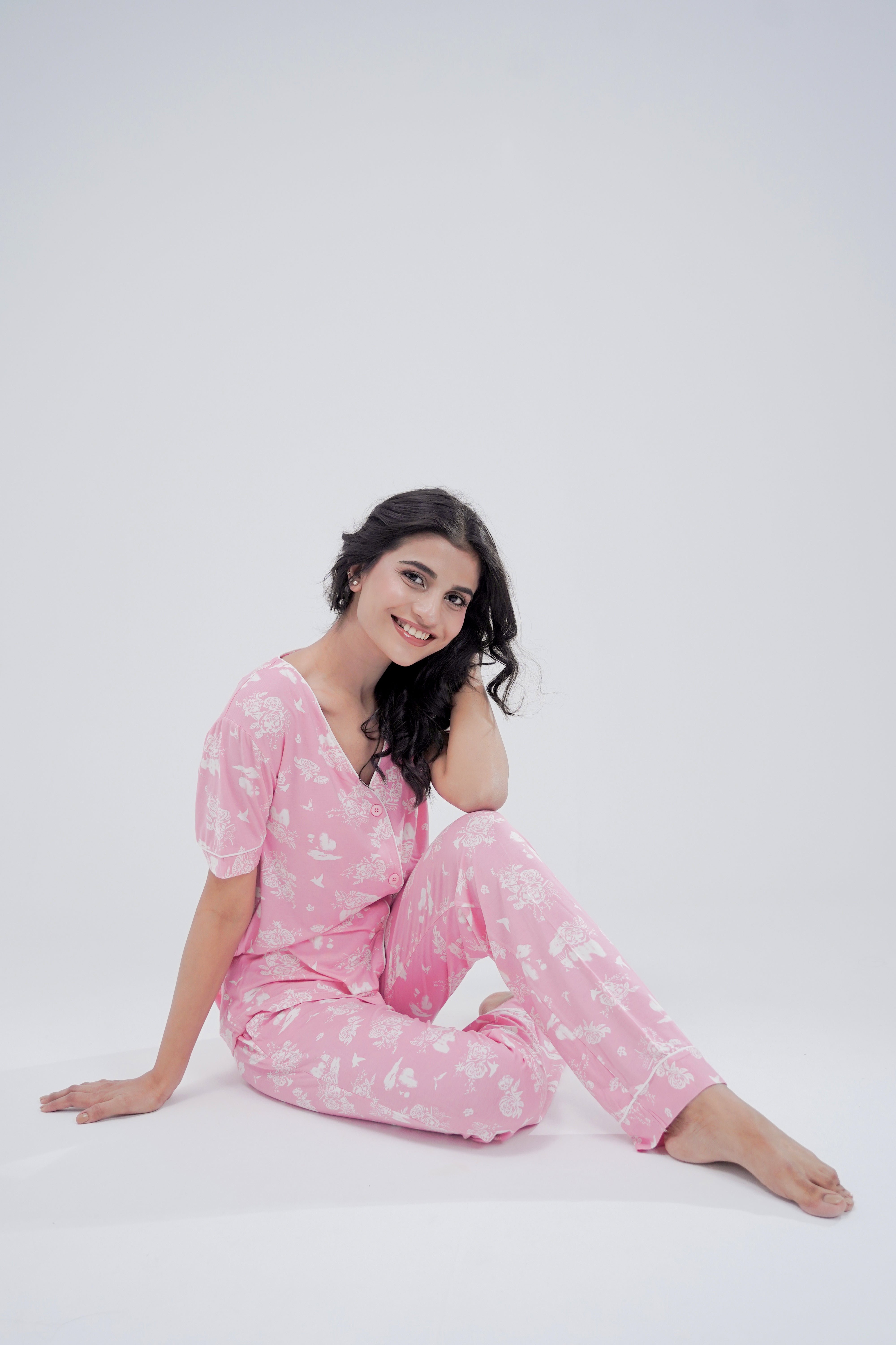 Cotton 2 Pcs PJ Set - Pink