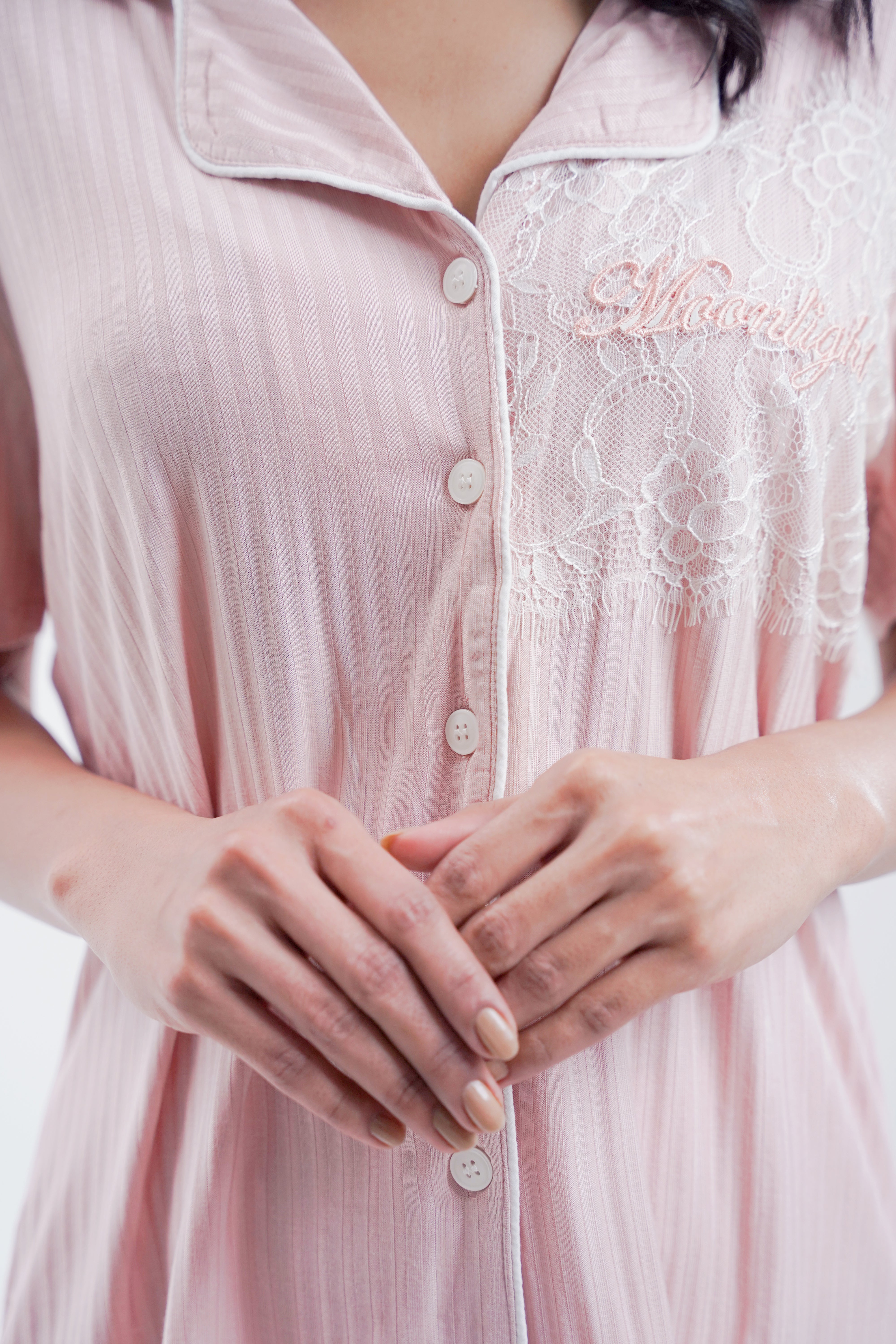 Cotton 2 Pcs PJ Set - Peach