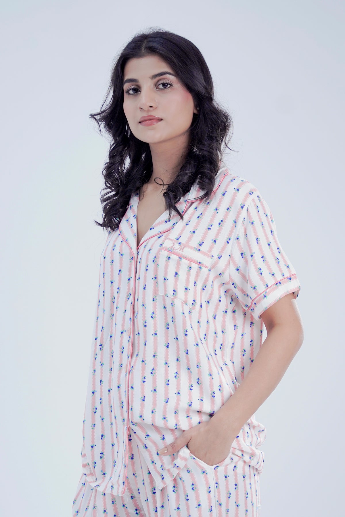 Cotton 2 Pcs PJ Set - Peach