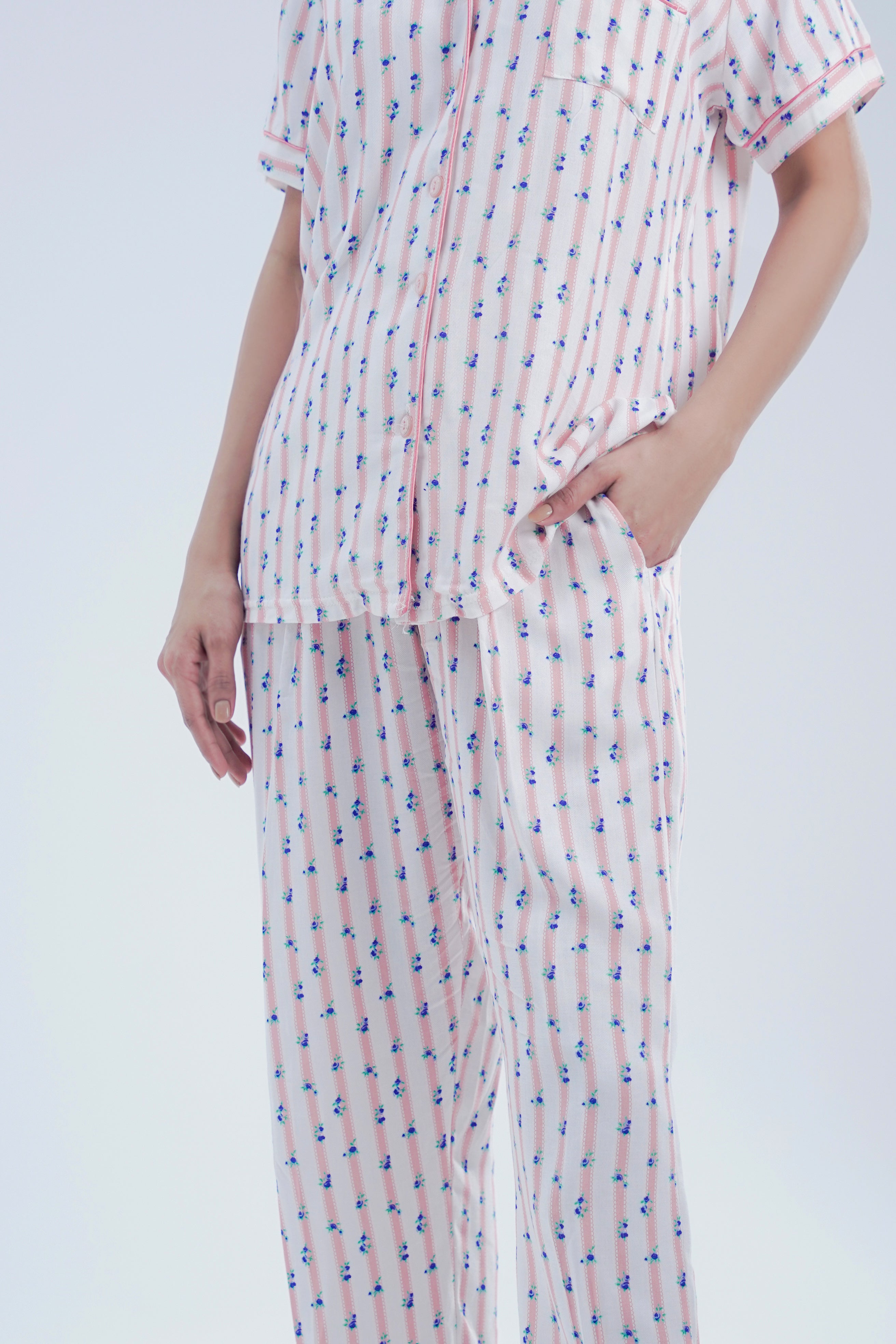 Cotton 2 Pcs PJ Set - Peach