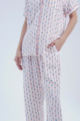 Cotton 2 Pcs PJ Set - Peach