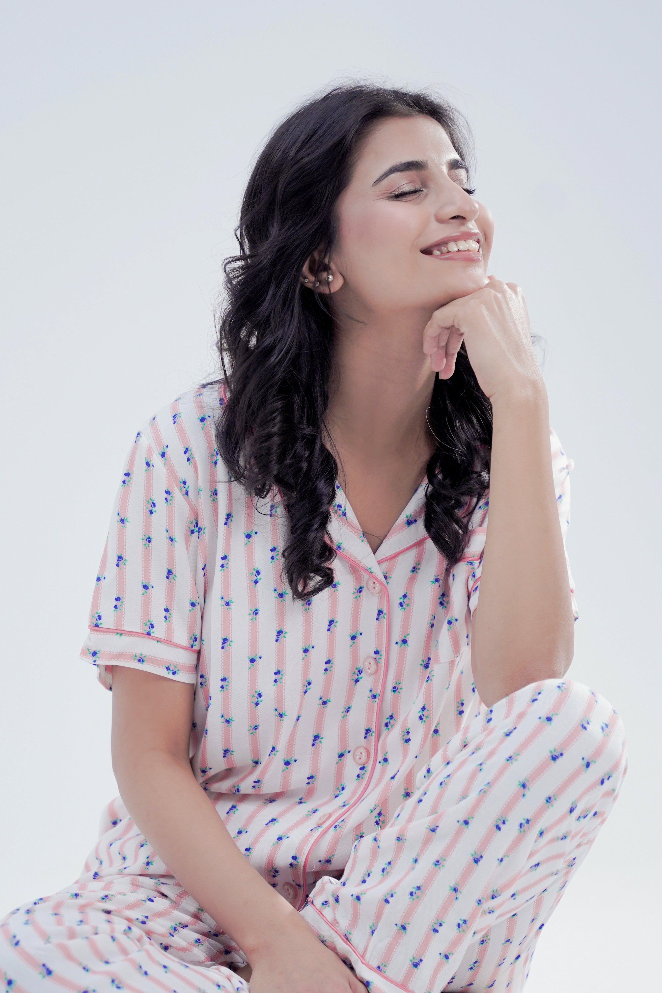 Cotton 2 Pcs PJ Set - Peach