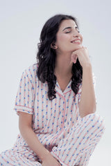 Cotton 2 Pcs PJ Set - Peach