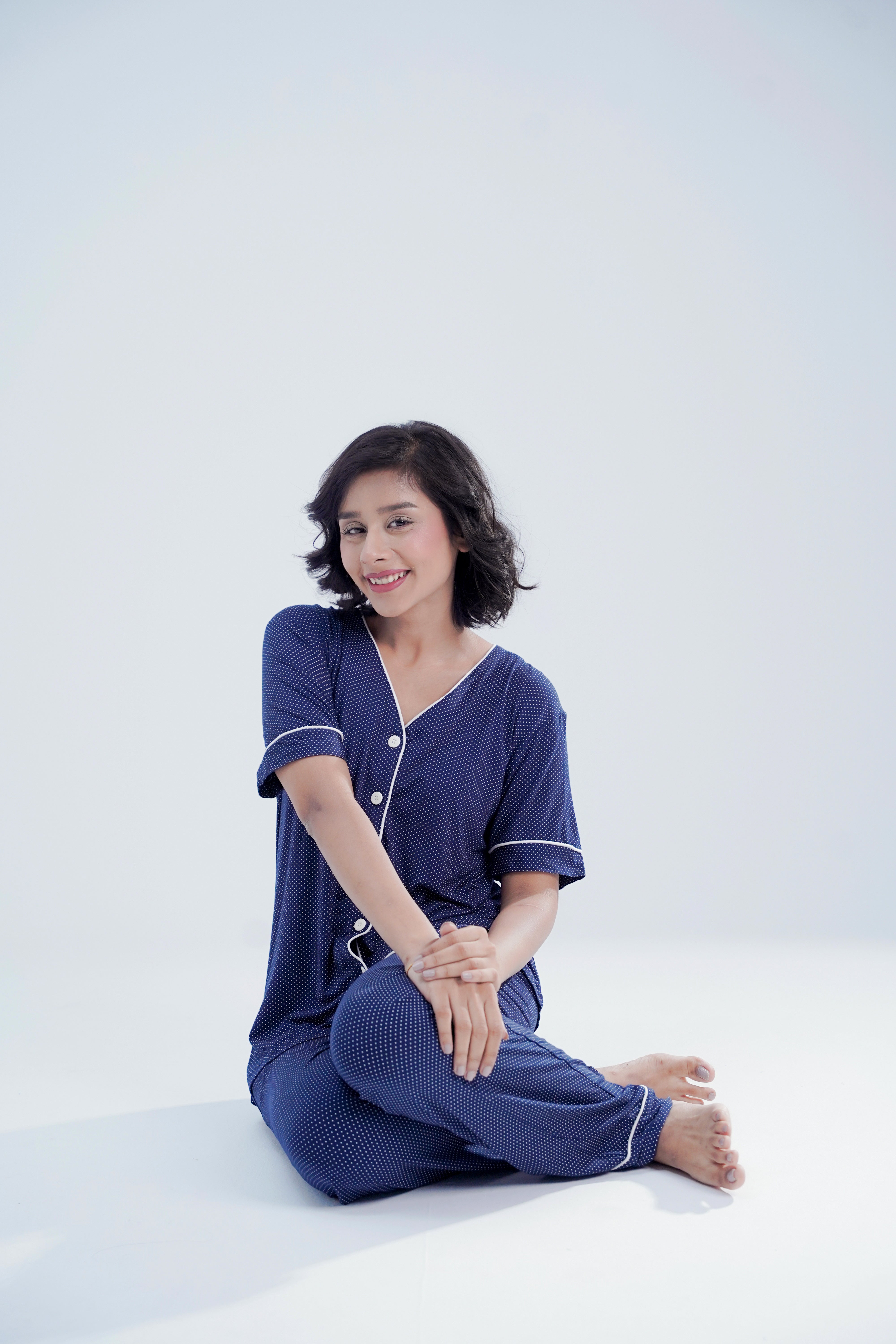Cotton 2 Pcs PJ Set - Blue
