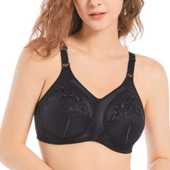 FL-806 Total-Support Bra - Black - Flourish Nightwear & Undergarments