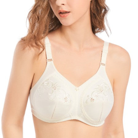FL-806 Total-Support Bra - Cream - Flourish Nightwear & Undergarments